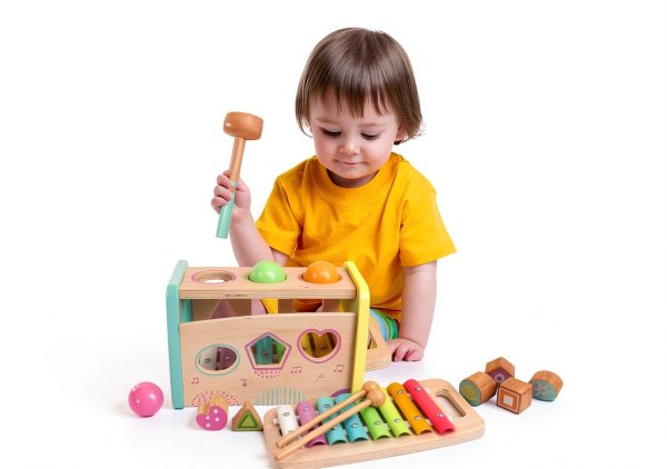 Woodenfun Wooden Hammering Toy for Toddlers-3