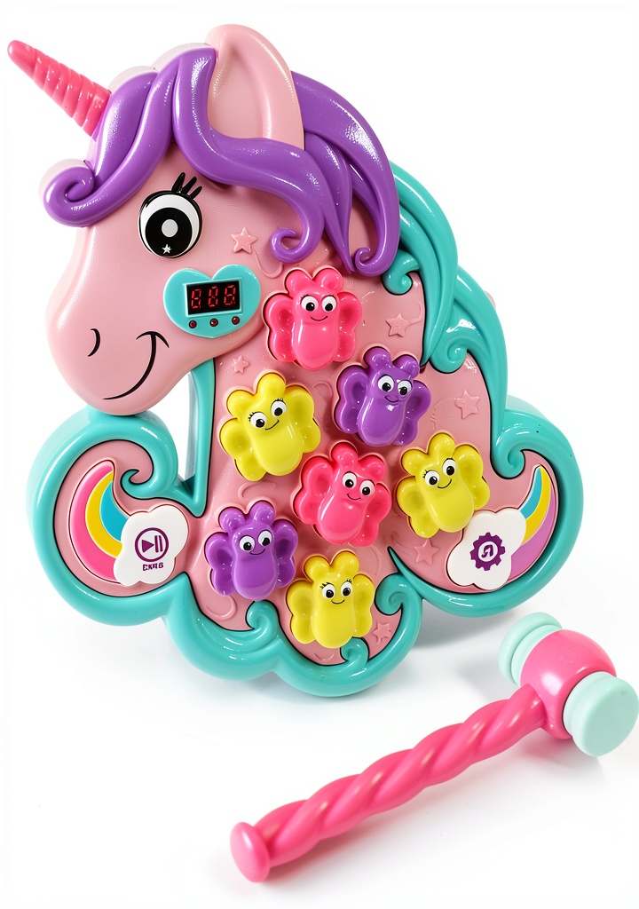Child playing with Boley Unicorn Whacker in a bright playroom