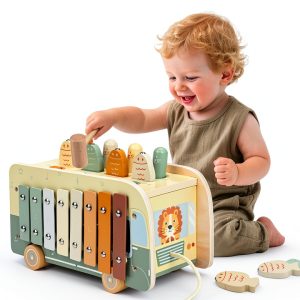 Vanplay 7-in-1 Toddler Activity Toy – Xylophone, Mole Game, Fishing-0