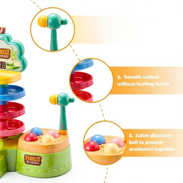 Ponilyer Kids Hammering Ball Toy with Shooting and Counting Modes TL1-3