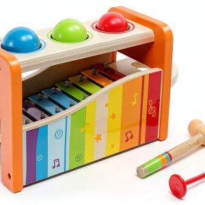 Hape Yellow Mower Xylophone Toy Non Toxic Musical Hammer for Toddlers-0