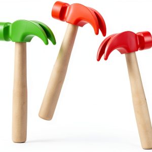 Fowecelt Wooden Toy Hammer for Kids 6.5x3 Inch Durable Learning Tool-0
