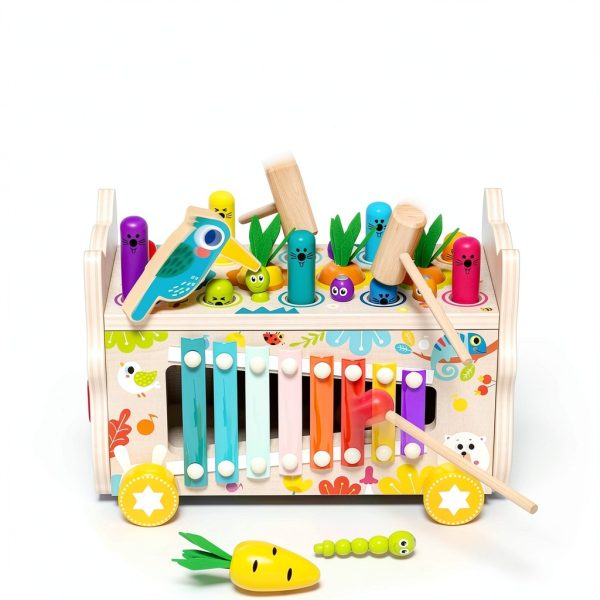 Edutree 8-in-1 Wooden Montessori Toy Set for 1-3 Year Olds with-4