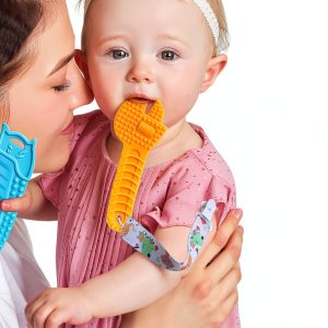 Silicone Baby Tool Set by Mgtfbg – Five Colorful Sensory Shapes, BPA-1