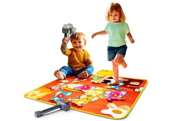 Whack a Mole Game YIQU Interactive Toy with Lights-0