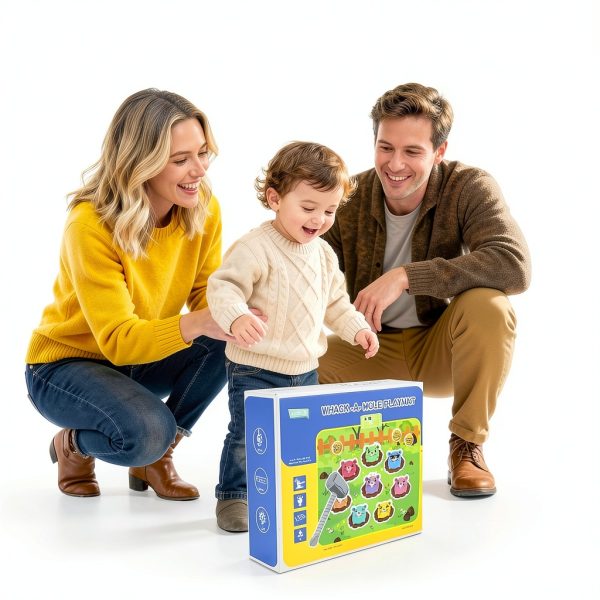 M SANMERSEN Whack A Mole Play Mat with 2 Hammers and LED Scoreboard-6
