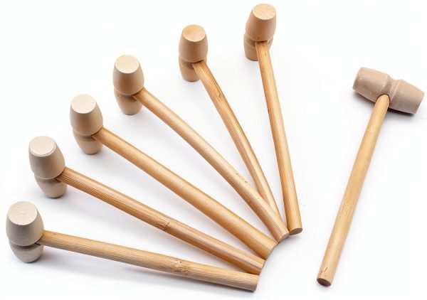 Mini Wooden Hammer Litoexpe 12pcs Set German Style Flat Head-0