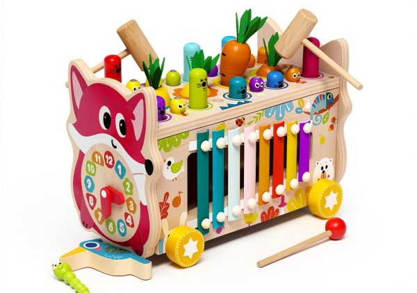 Edutree 8-in-1 Wooden Montessori Toy Set for 1-3 Year Olds with-0