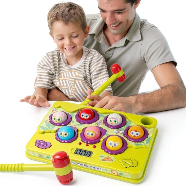 BAODLON Pound a Mole Interactive Toy for Kids 3+ 9 Level Hammer Game-5
