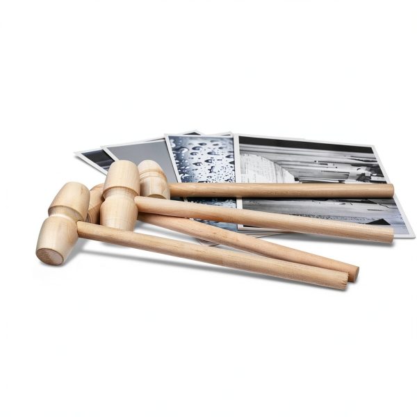 TDOCK Wooden Hammer Set 24 pcs – Natural Finish, Kids Grip Toy-4