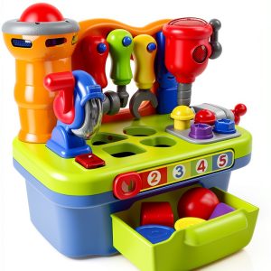 Kids Tool Workbench SYAOMUNLY 907 with 8 Accessories and LED Lights-0
