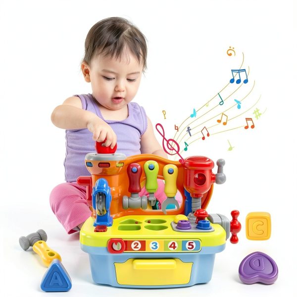 Kids Tool Workbench SYAOMUNLY 907 with 8 Accessories and LED Lights-3