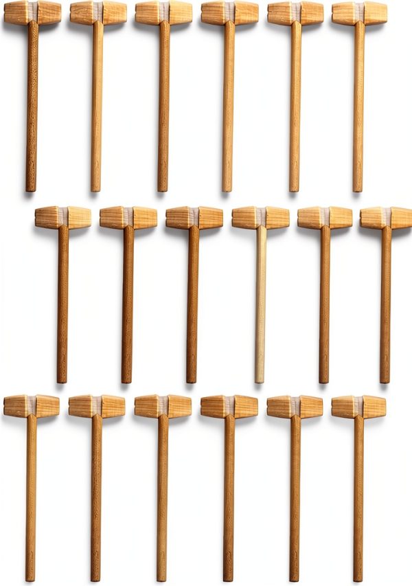 TDOCK Wooden Hammer Set 24 pcs – Natural Finish, Kids Grip Toy-0