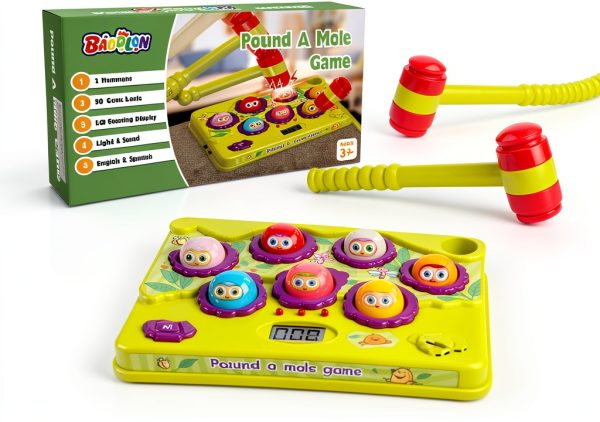 BAODLON Pound a Mole Interactive Toy for Kids 3+ 9 Level Hammer Game-6