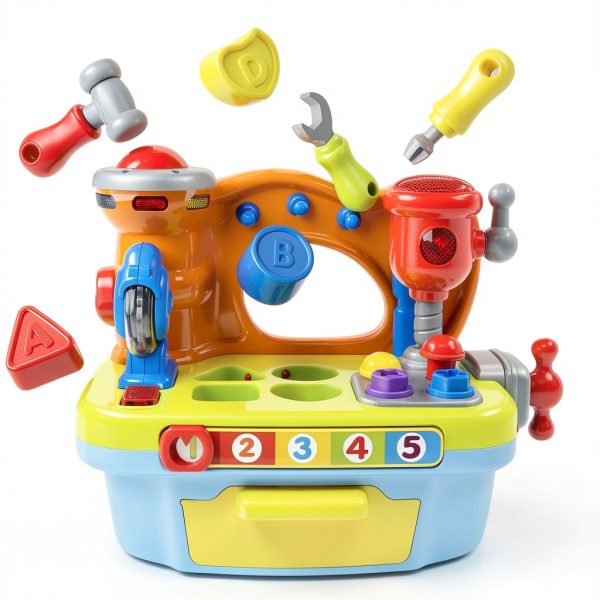 Kids Tool Workbench SYAOMUNLY 907 with 8 Accessories and LED Lights-5
