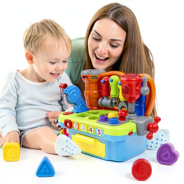 Kids Tool Workbench SYAOMUNLY 907 with 8 Accessories and LED Lights-1