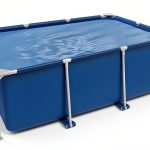 Jojoka Rectangular Frame Pool 118x79x26in Blue Steel Swimming Pool-0