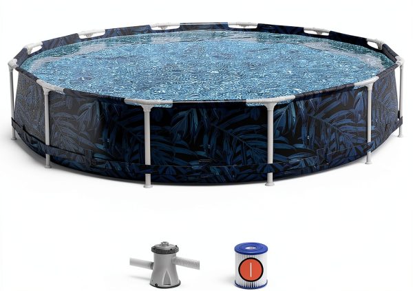 Bestway Steel Pro MAX Round Swimming Pool Set 12 ft x 30 in Tropical-1