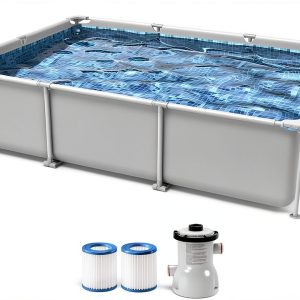 SLOOSH Rectangular Above Ground Pool 10ft x 6.8ft UV‑Resistant Pump-0