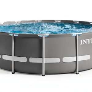 Intex 18ft Prism Frame Swimming Pool Set Cover Filter Pump Gray-0