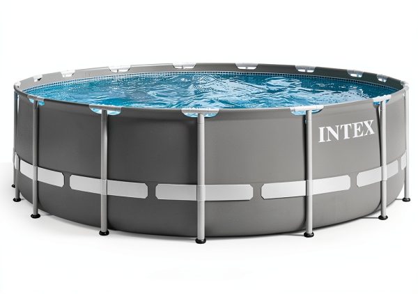 Intex 18ft Prism Frame Swimming Pool Set Cover Filter Pump Gray-0
