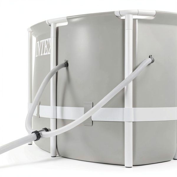 Intex 18ft Prism Frame Swimming Pool Set Cover Filter Pump Gray-2