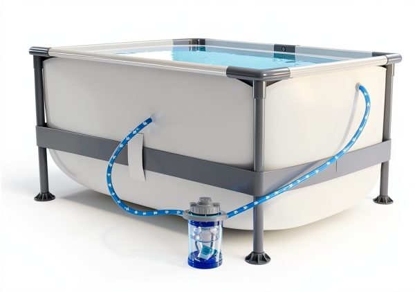 Above Ground Pool LuxPool 10ft x30in Frame with 3D Ripple Liner-5