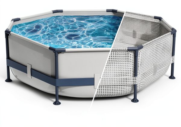 Above Ground Pool LuxPool 10ft x30in Frame with 3D Ripple Liner-4