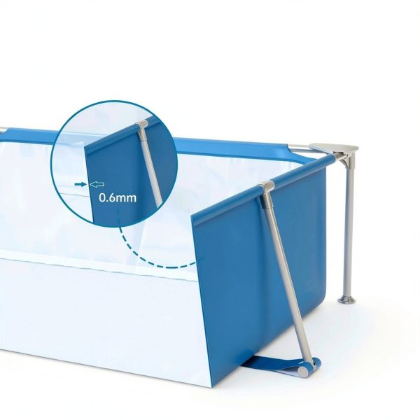 Jojoka Rectangular Frame Pool 118x79x26in Blue Steel Swimming Pool-3
