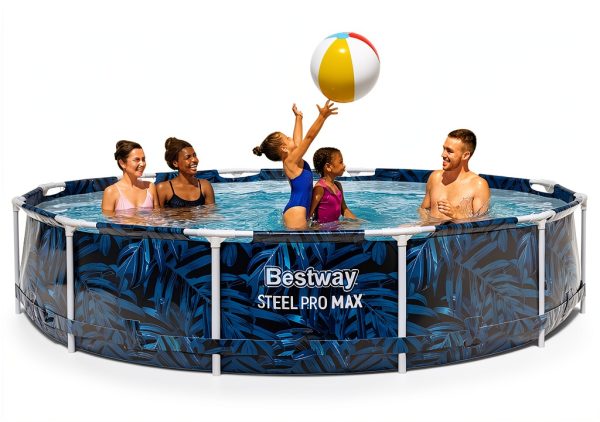 Bestway Steel Pro MAX Round Swimming Pool Set 12 ft x 30 in Tropical-2