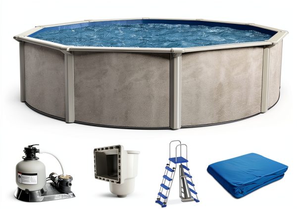 Aquarian Steel Above Ground Pool Kit 24ft Phoenix with Sand Filter-0