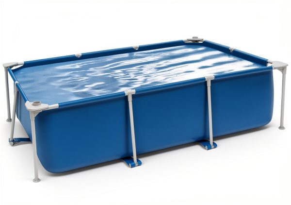 Jojoka Rectangular Frame Pool 118x79x26in Blue Steel Swimming Pool-4