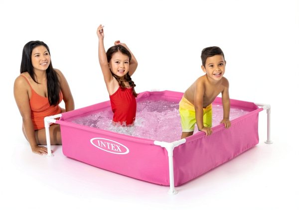 Intex Mini Frame Above Ground Swimming Pool Pink 48x48x12 Inches-1