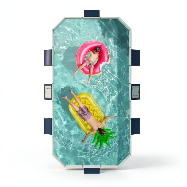 Foldable Non-Inflatable Framed Swimming Pool by HawJReng 65x42x18 Blue-8