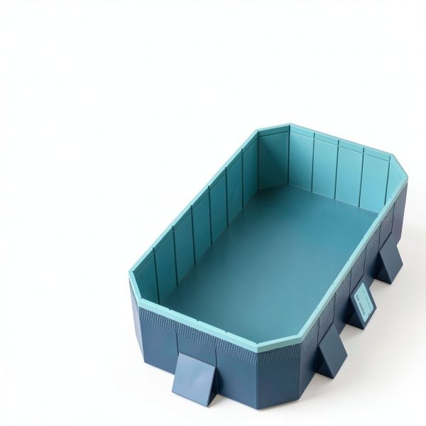 Foldable Non-Inflatable Framed Swimming Pool by HawJReng 65x42x18 Blue-7