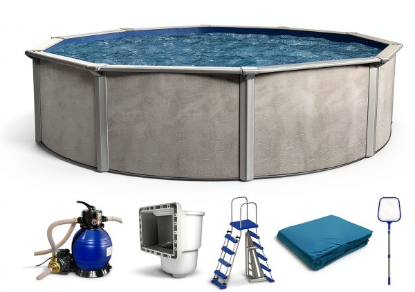 Aquarian Phoenix Round Above Ground Pool Kit 18x52 with Steel Frame-0