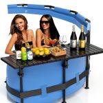 Pool Bar BoYata Aluminum Above Ground Side Table 49.4" x 9.6" Black-0