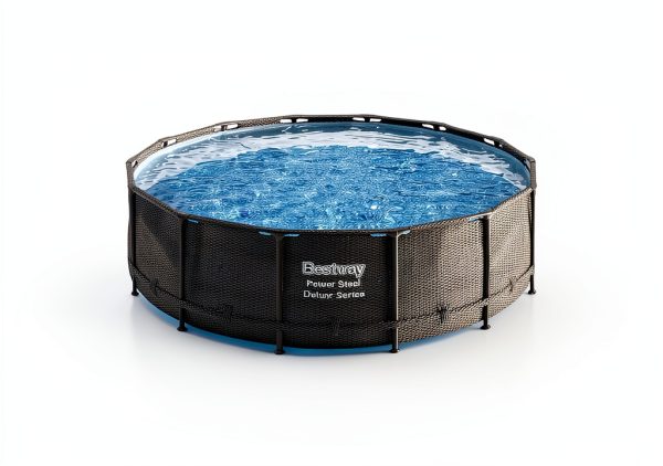 Bestway Power Steel 14 x 42 Round Above Ground Pool Set with Ladder-2