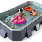 Foldable Non-Inflatable Framed Swimming Pool by HawJReng 65x42x18 Blue-0