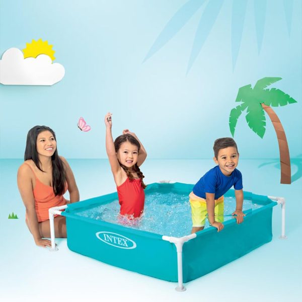 Intex Miniature Vinyl Kiddie Pool 4ft x 12in Blue Above Ground Frame-3