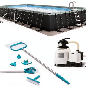 Intex Ultra XTR 32ft x 16ft Ground Swimming Pool Set with Sand Filter-0