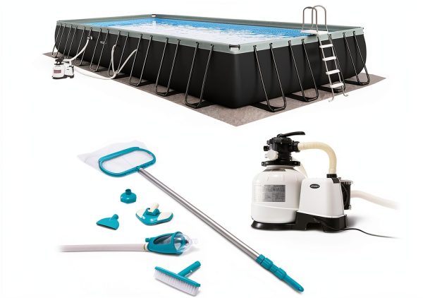 Intex Ultra XTR 32ft x 16ft Ground Swimming Pool Set with Sand Filter-0