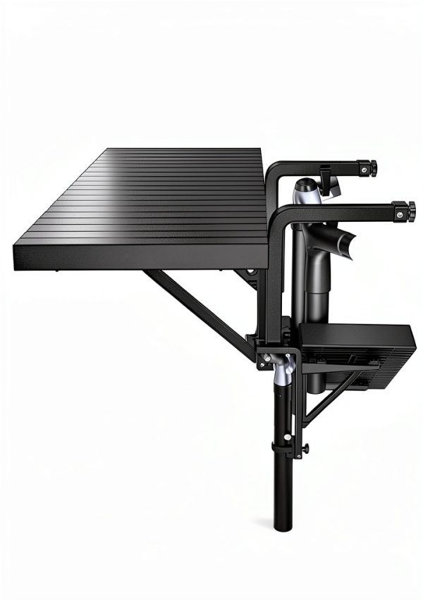 Pool Bar BoYata Aluminum Above Ground Side Table 49.4" x 9.6" Black-5